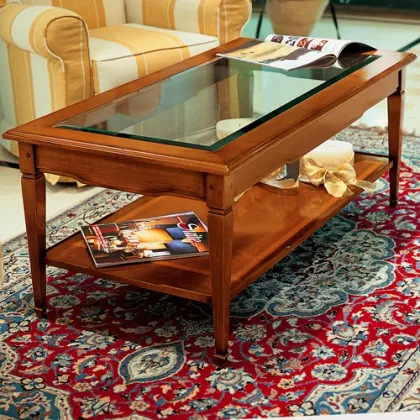 Picture Rectangular coffee table with glass top
