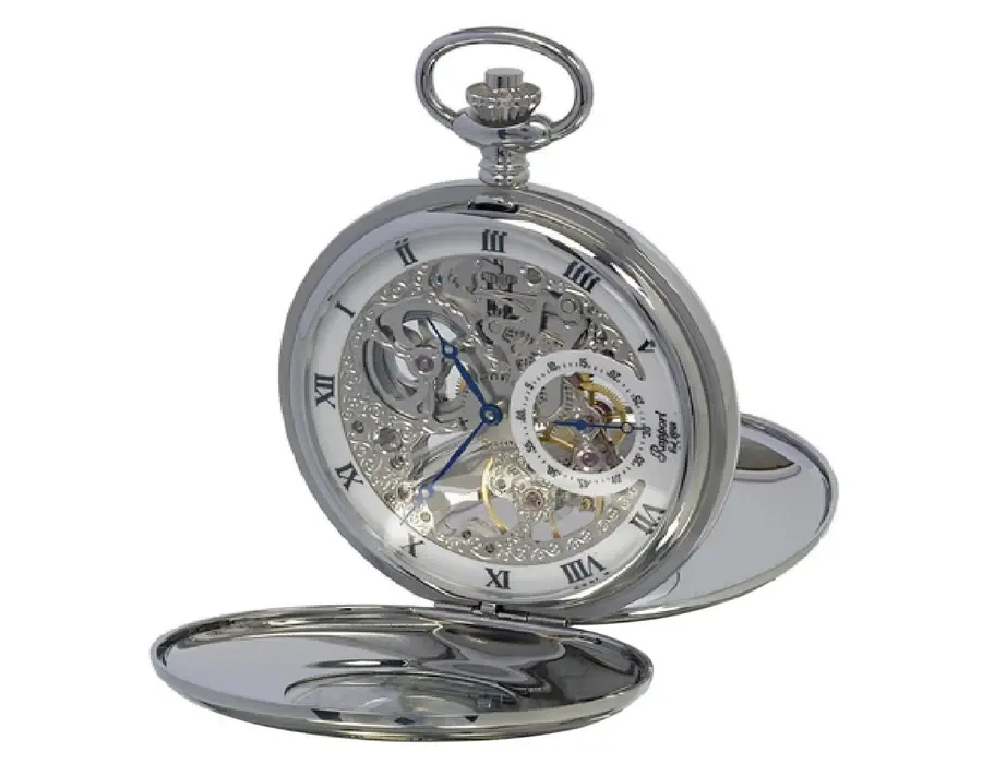 picture 6 Half Hunter 53 mm mechanical pocket watch - silver