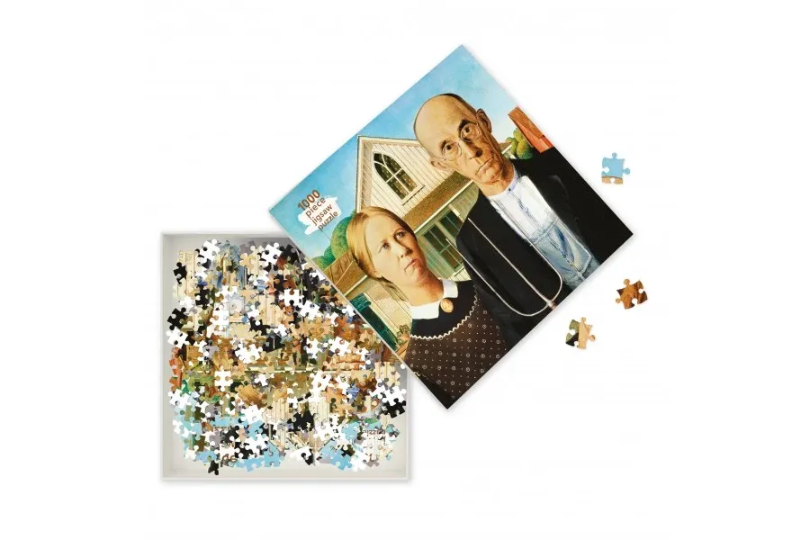 obrazek 2 Puzzle dla dorosłych Grant Wood: amerykański gotyk - Flame Tree Publishing