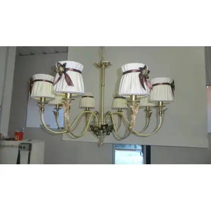 Zdjęcie Żyrandol z ośmioma lampami z mosiądzu odlewanego z kwiatami ze szkła Murano - Il Paralume Marina