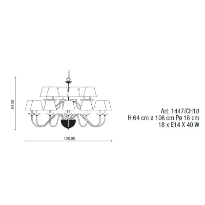 Zdjęcie Stylowy żyrandol z wstawkami Swarovski z abażurem z białego marszczonego jedwabiu z oplotem Swarovski - Il Paralume Marina