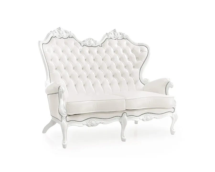 obrazek 1 Biała luksusowa sofa 2-osobowa w barokowym stylu - Sevensedie