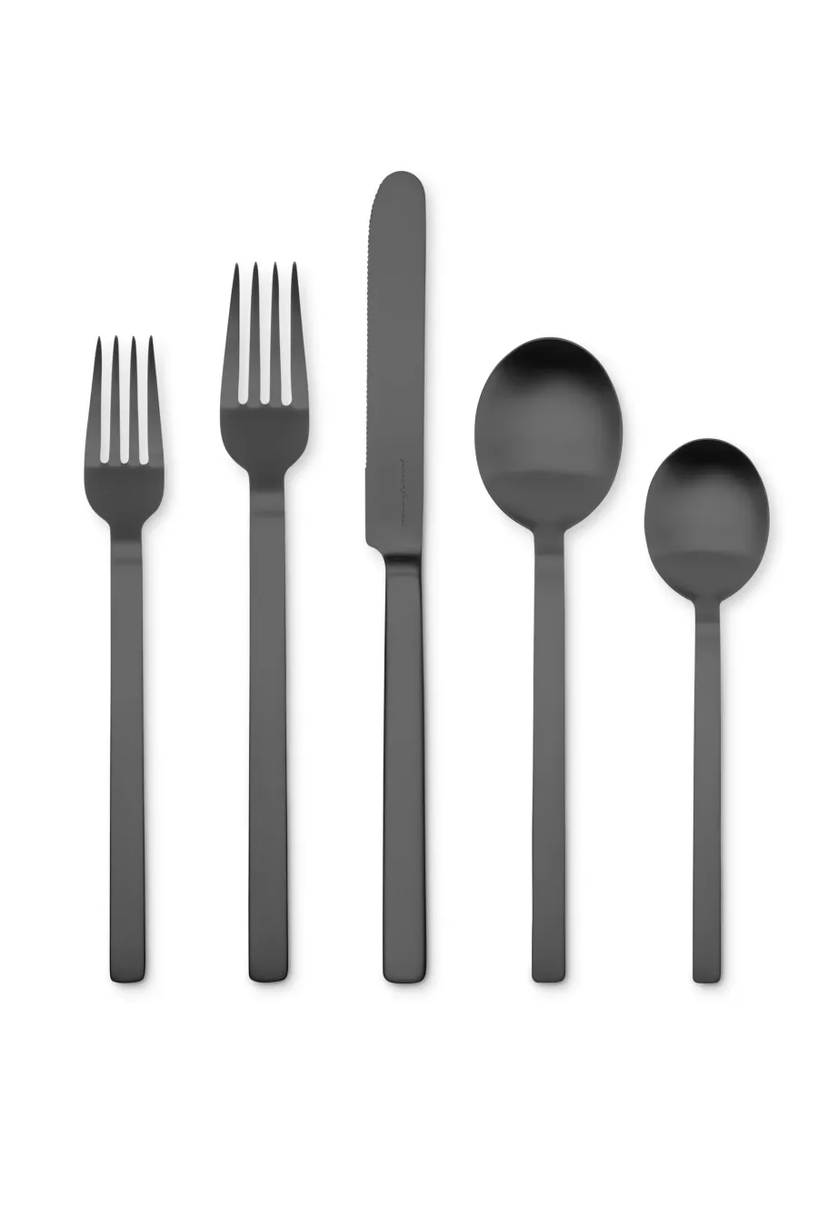 obrazek 3 Stylowy włoski 5-elementowy komplet sztućców Stile Oro Nero Ice