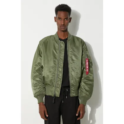 Zdjęcie Alpha Industries kurtka bomber MA-1 męska kolor zielony przejściowa 100101.01