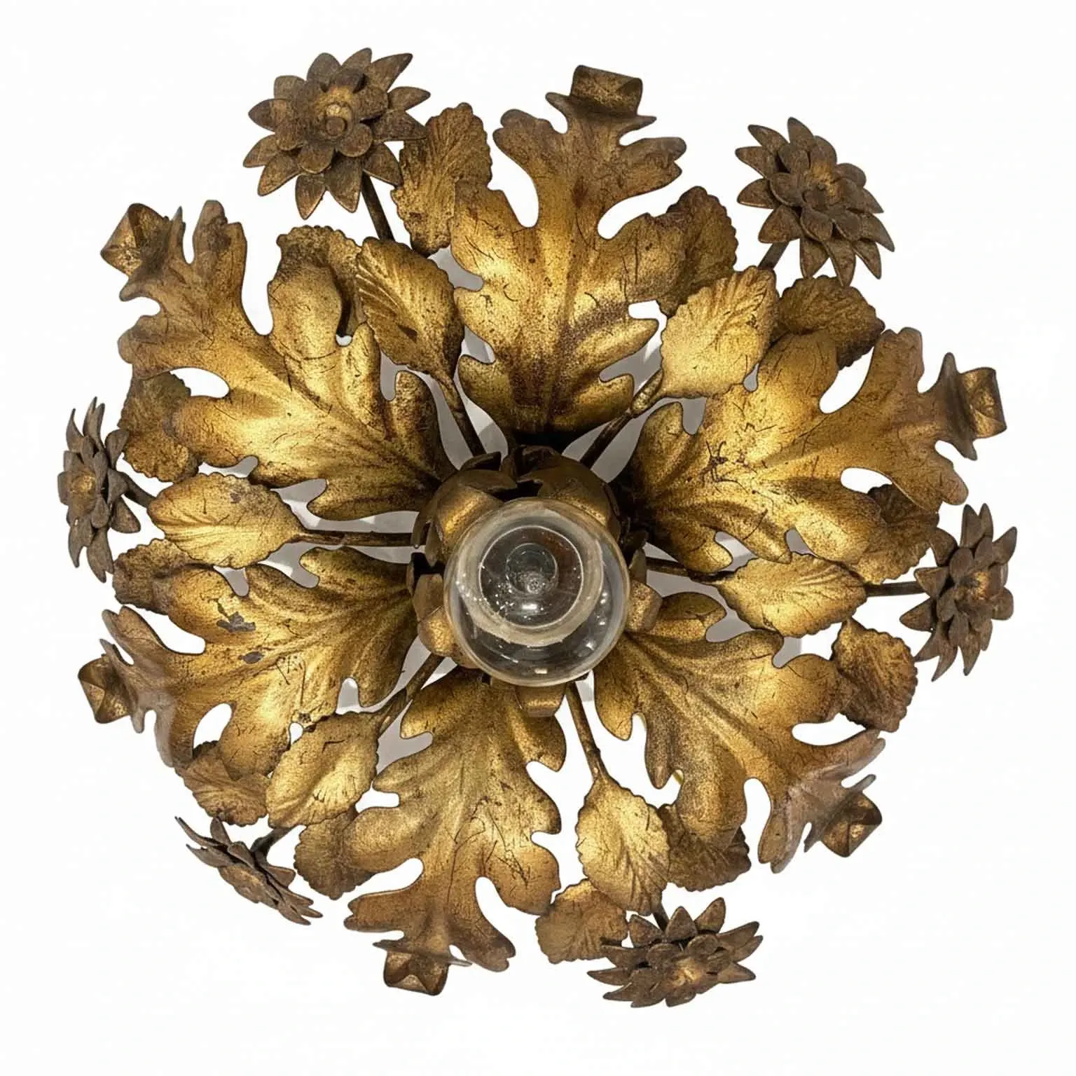 Pozłacana lampa sufitowa - 1970 rok