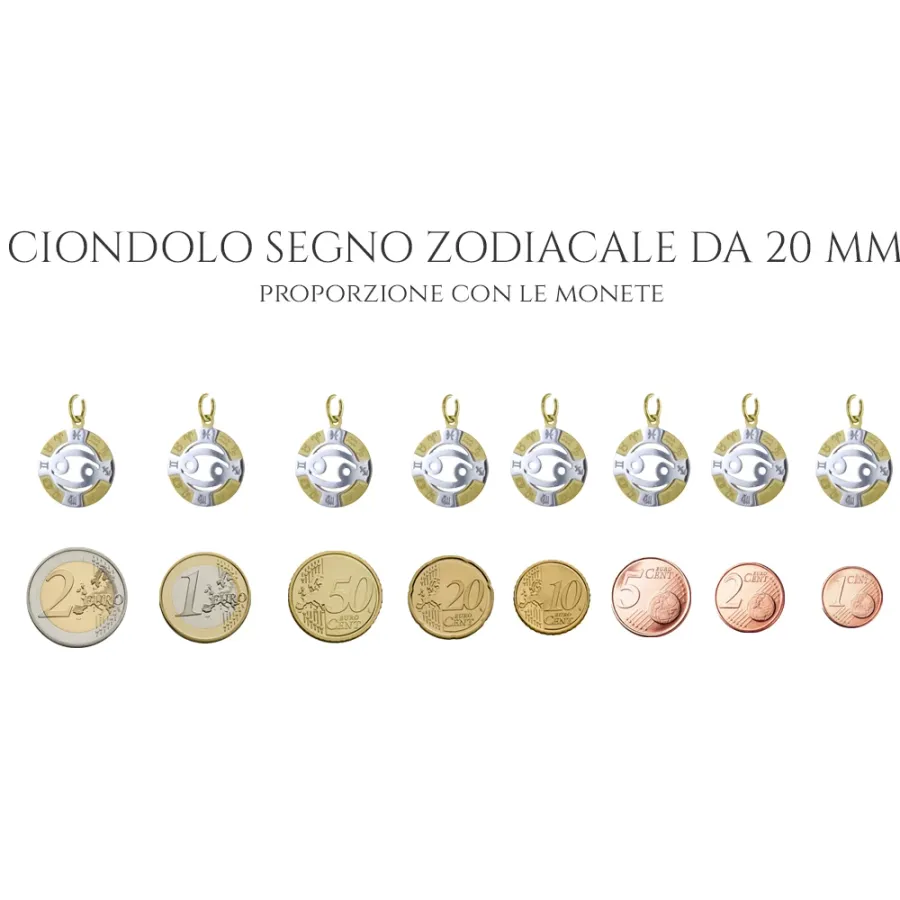 obrazek 2 Zawieszka znak zodiaku Wodnika z żółtego i białego złota