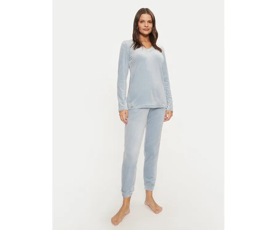 obrazek 1 Selmark Piżama P8373 Błękitny Regular Fit