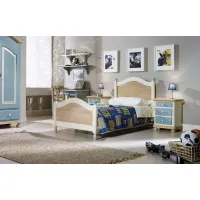 Picture Children's single bed lacquered with light blue finish - Zanini