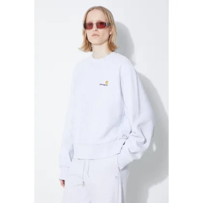 Zdjęcie Carhartt WIP bluza American Script damska kolor szary melanżowa I033649.482XX