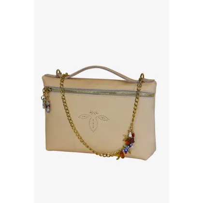 Zdjęcie Stylowa torebka skórzana z ozdobnym łańcuszkiem - Terrida