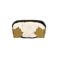 Zdjęcie Przytulne skórzane legowisko dla psa 45x30xH15 cm w kolorze musztardowym