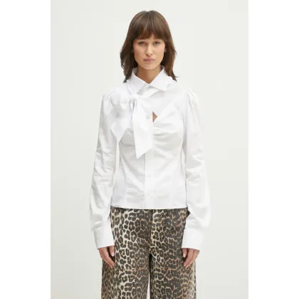 Zdjęcie Ottolinger koszula Deconstructed Lavalliere Blouse damska kolor biały slim z kołnierzykiem klasycznym 111-400211-01