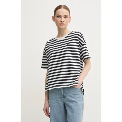 Zdjęcie Barbour t-shirt bawełniany Adria damski kolor granatowy LML0893NY73
