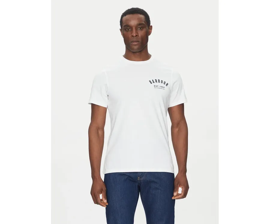 obrazek 1 Barbour T-Shirt Preppy MTS0502WH11 Biały Tailored Fit