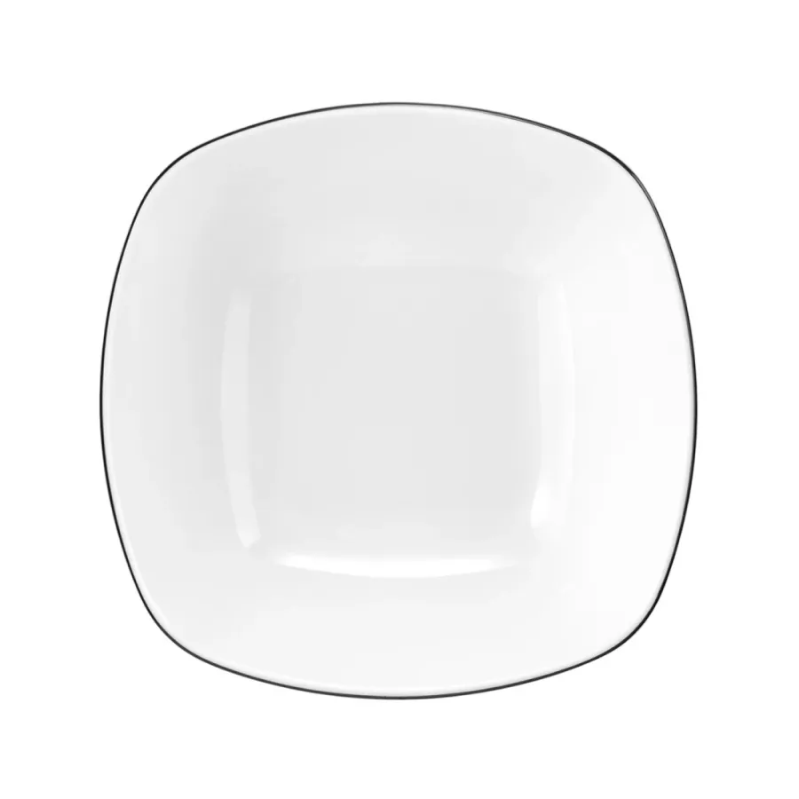 obrazek 2 Kwadratowa porcelanowa miska deserowa 15 cm ze zdobieniem czarną obwódką - Seltmann Weiden