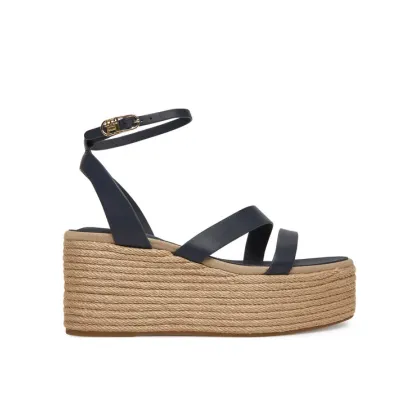 Zdjęcie Tommy Hilfiger Espadryle Ankle Strap Leather Platform FW0FW08497 Granatowy
