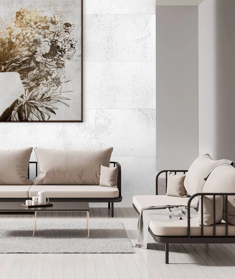 obrazek 1 30x60 cm DS - (biały, srebrne kruszywo) - płyta beton architektoniczny ultralekka