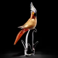 Picture Luxurious colorful bird on a glass stand