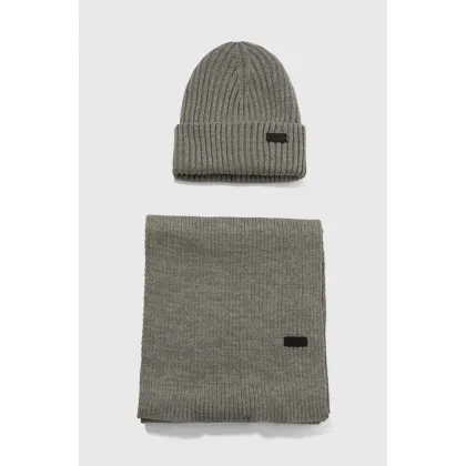 Zdjęcie Barbour komplet Crimdon Beanie & Scarf Gift Set kolor szary MGS0019