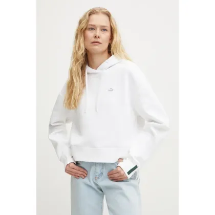 Zdjęcie Lacoste bluza damska kolor biały z kapturem gładka SF0281