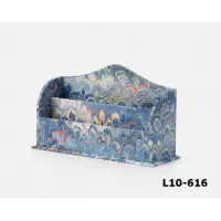 Picture Elegant wooden container with 2 compartments for letters