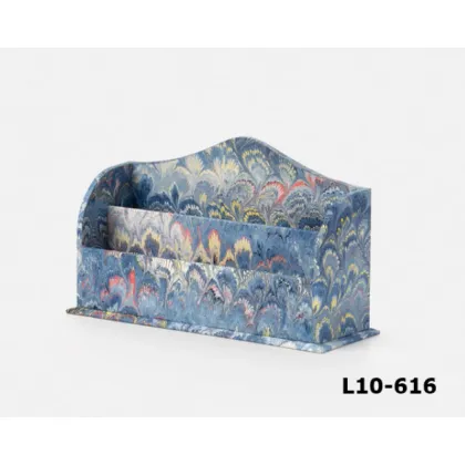 Picture Elegant wooden container with 2 compartments for letters