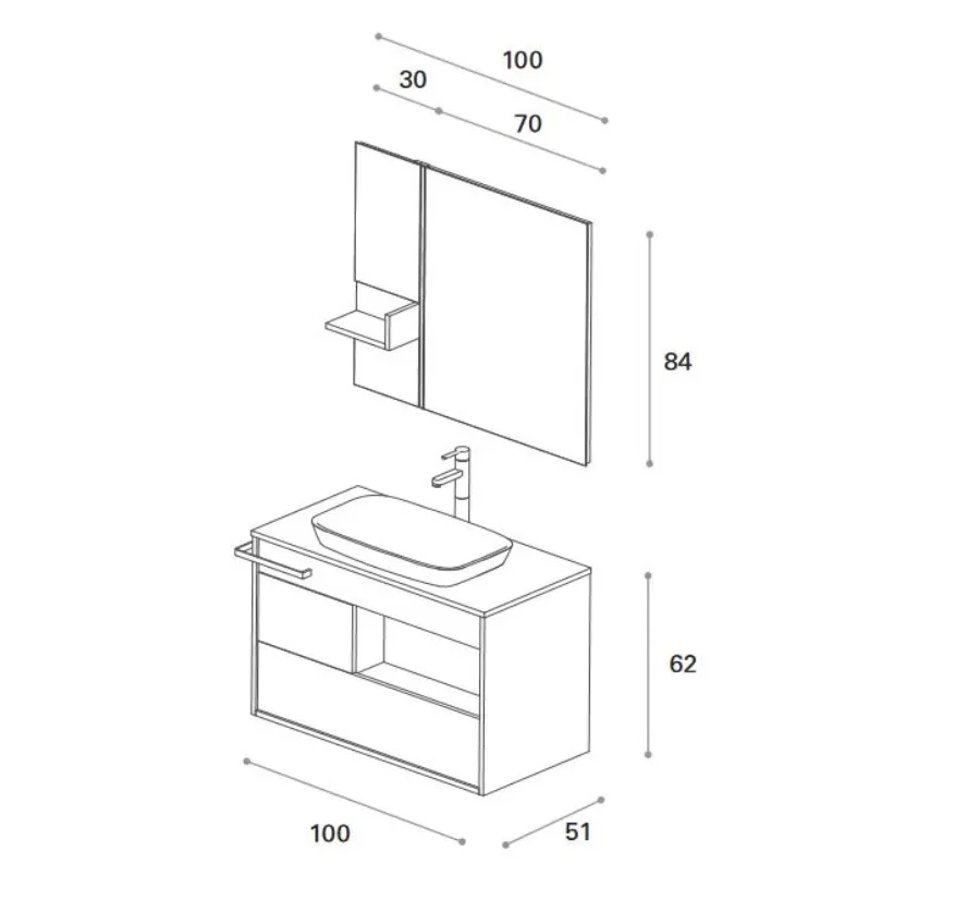 obrazek 5 Minimalistyczny komplet mebli łazienkowych z Włoch