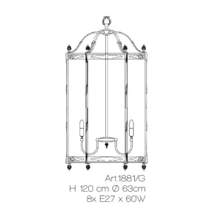 Zdjęcie Wyjątkowa lampa-latarnia z mosiądzu i przezroczystego szkła - Il Paralume Marina