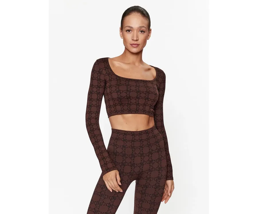 obrazek 1 Guess Bluzka V3BP05 ZZ04N Brązowy Slim Fit
