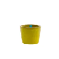 Picture A unique flower pot made of yellow glazed stoneware
