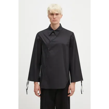 Zdjęcie Andersson Bell koszula Bouquet Asymmetric Shirt męska kolor czarny relaxed z kołnierzykiem klasycznym atb1138m