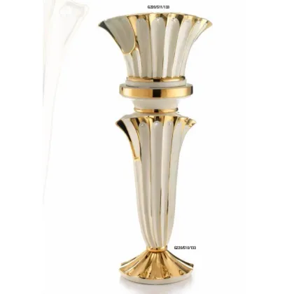 Picture Italian beige and gold decorative pot Ceramiche Stella