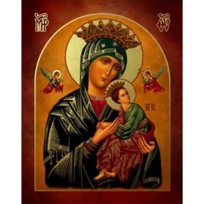 Zdjęcie Wyśmienity Ikona Prosta Matka Boska z dzieciątkiem 20x25 cm