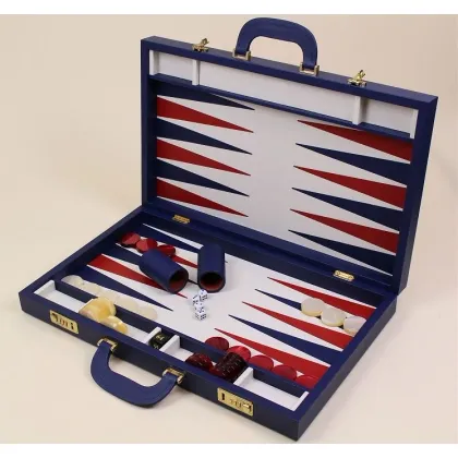 Zdjęcie Gra Backgammon w pięknym skórzanym etui - 58x36x9 cm