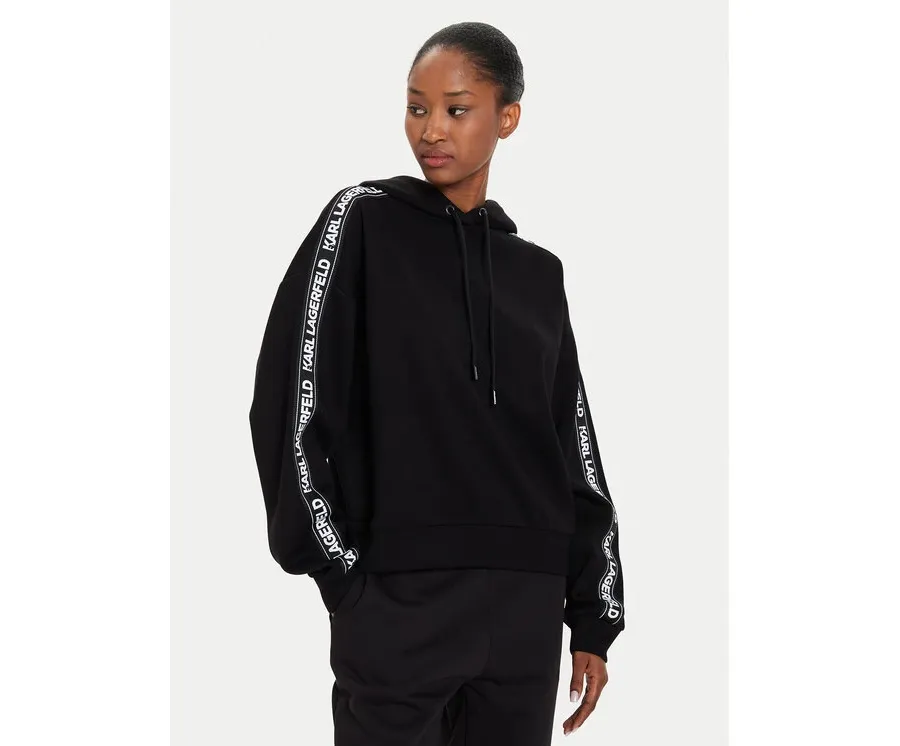 obrazek 1 KARL LAGERFELD Bluza 245W1801 Czarny Regular Fit