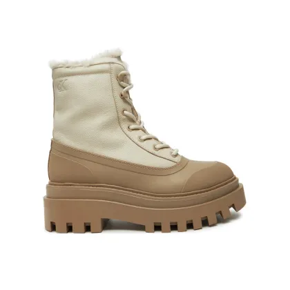 Zdjęcie Calvin Klein Jeans Trapery Flatform Lace Up Boot Padded YW0YW01557 Beżowy
