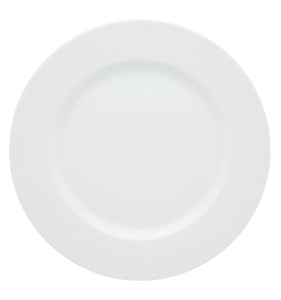 obrazek 1 Klasyczny porcelanowy talerz obiadowy Spirit White z kolekcji z zakrzywionymi płynącymi liniami - Vista Alegre