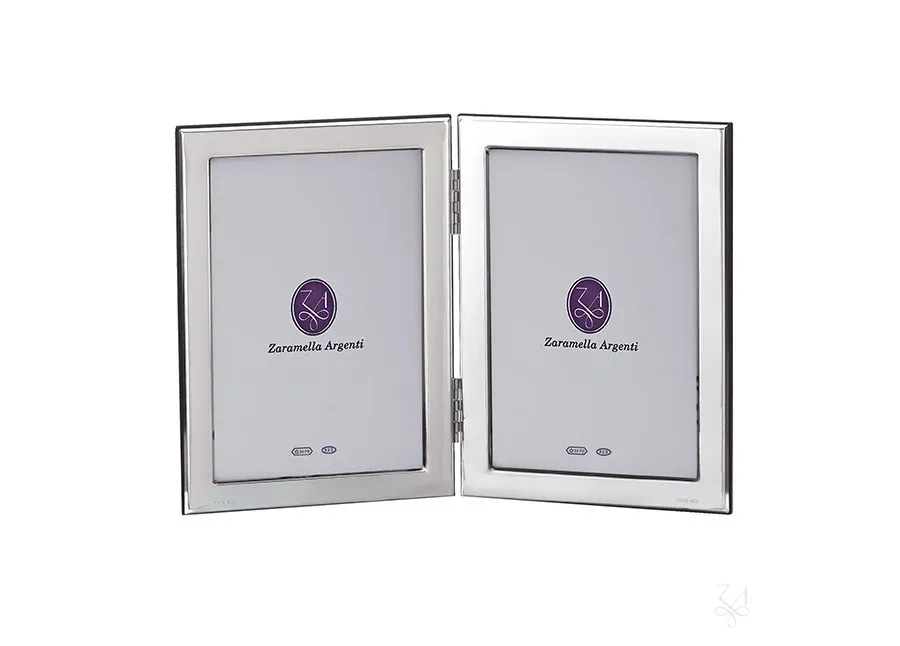obrazek 1 Piękna podwójna srebrna ramka na zdjęcia 10×15 cm - Zaramella Argenti