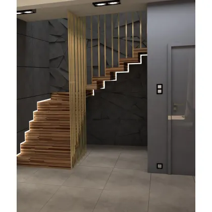 Zdjęcie 120x60 cm VT - PB05 (B15 czarny) KRYSZTAŁ - panel dekor 3D beton architektoniczny LOSOWY