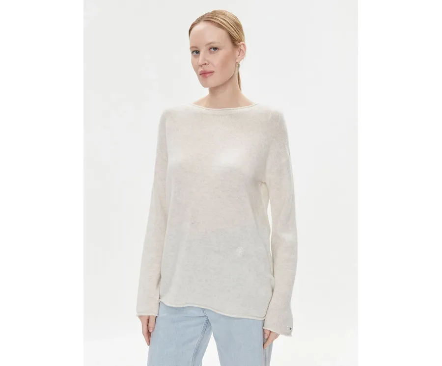 obrazek 1 Tommy Hilfiger Sweter WW0WW39890 Écru Relaxed Fit