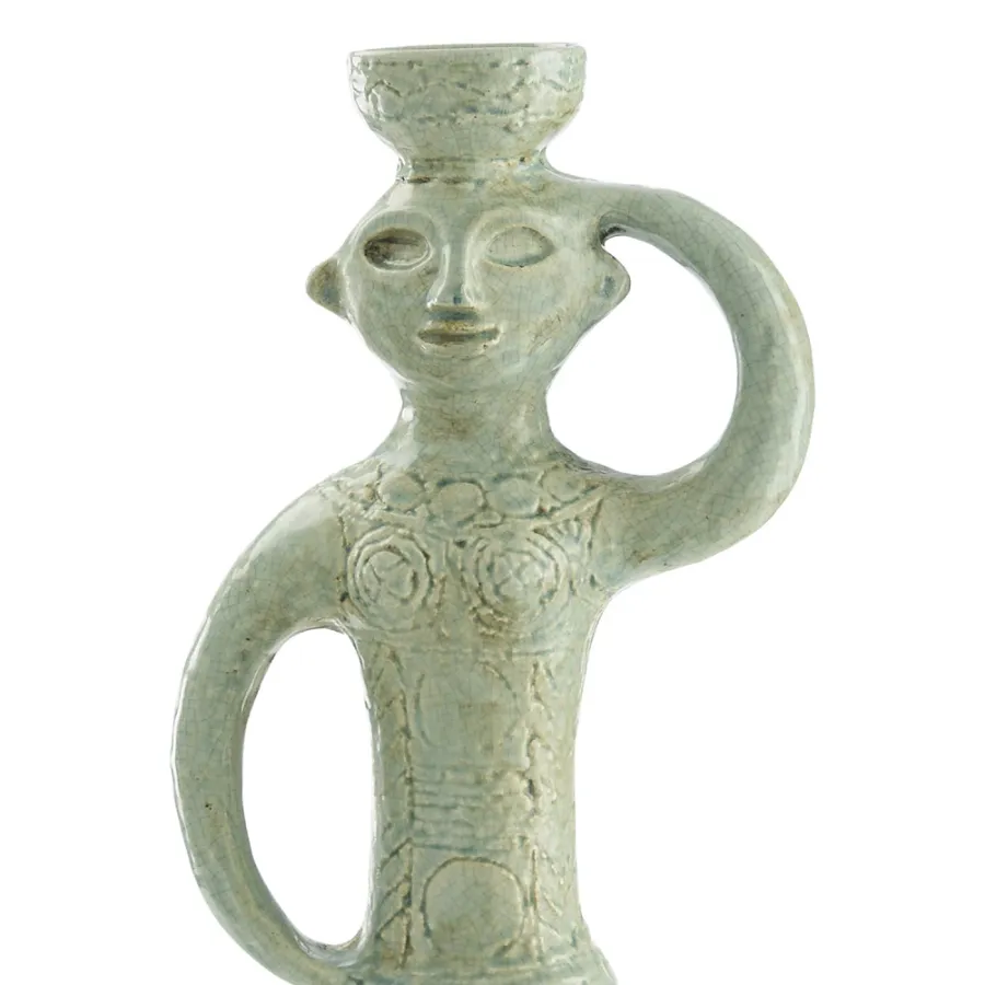 obrazek 8 Ceramiczna rzeźba z glazurowanymi zdobieniami i graffiti H.58xL.20xP.14 cm