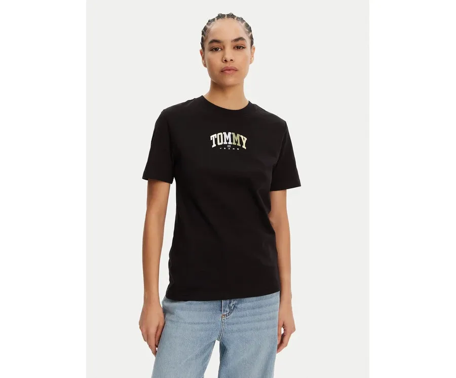obrazek 1 Tommy Jeans T-Shirt Color Varsity DW0DW21337 Czarny Relaxed Fit