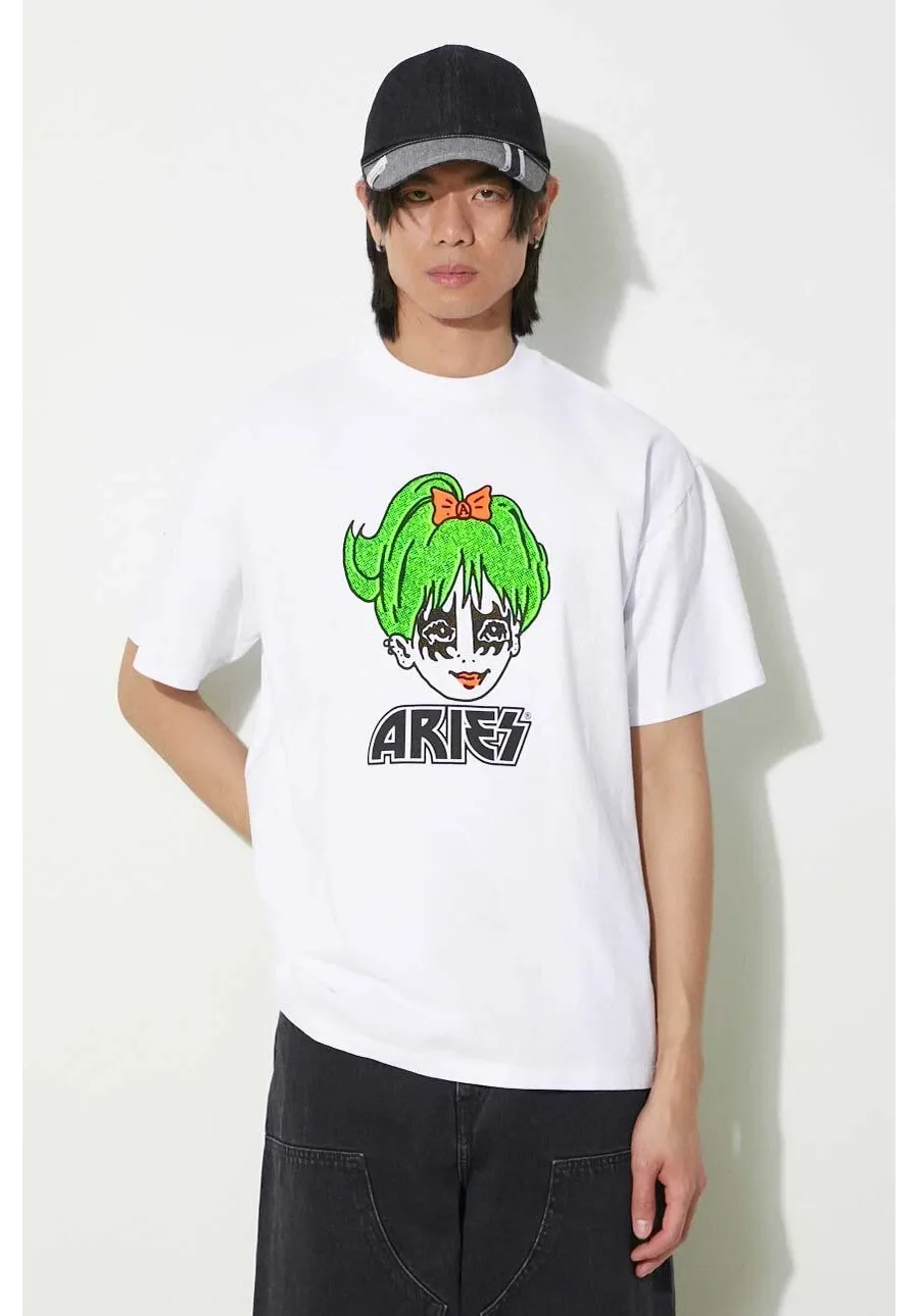 obrazek 1 Aries t-shirt bawełniany Kiss SS Tee męski kolor biały z nadrukiem SUAR60005X