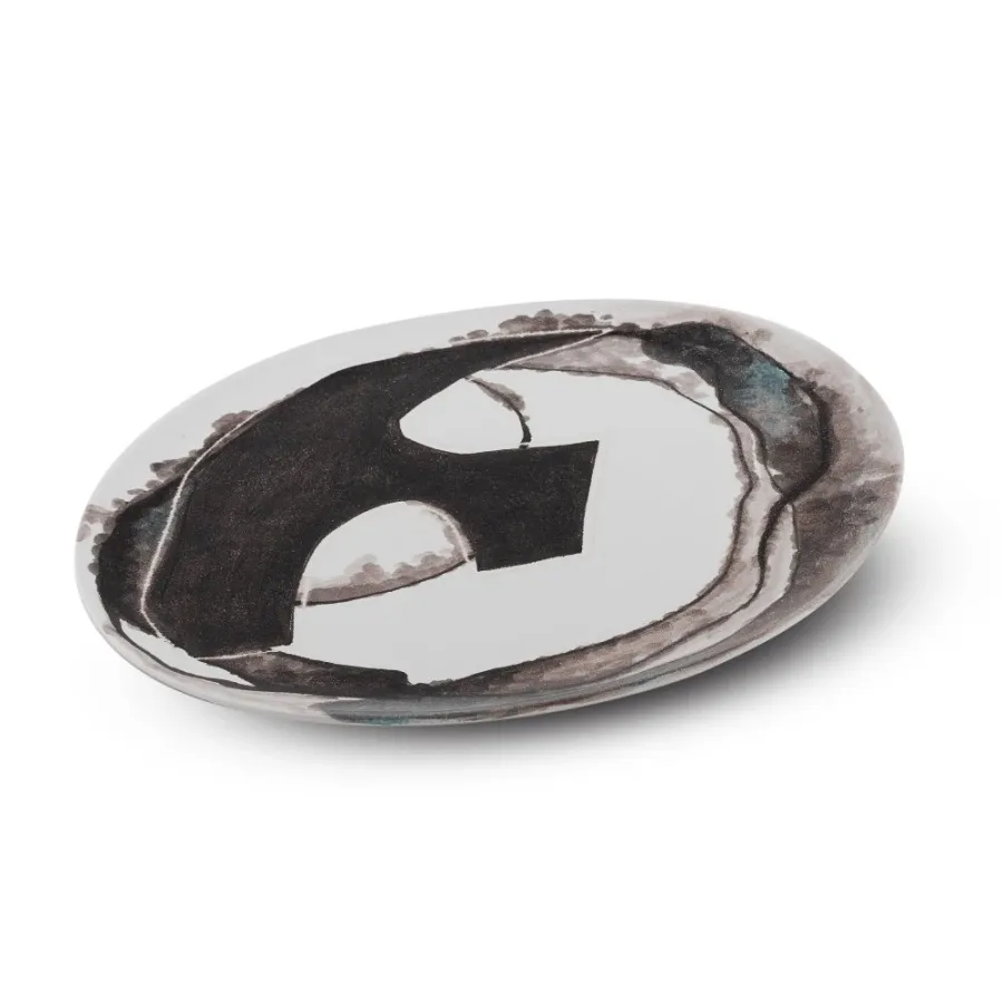 obrazek 3 Ręcznie malowany, duży talerz ceramiczny H.2xL.36xP.36 cm