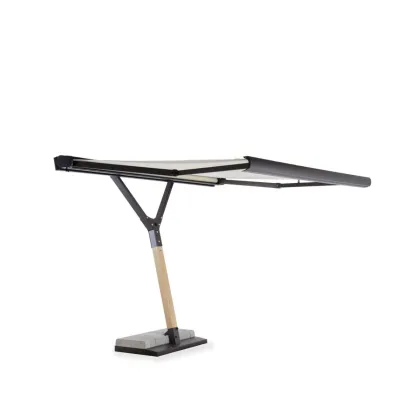 Zdjęcie Brązowy parasol Salento z elektrycznym mechanizmem rozkładania 300×250 cm do wyjątkowego ogrodu
