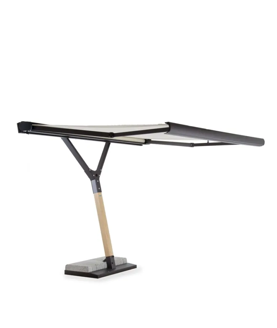 obrazek 1 Brązowy parasol Salento z elektrycznym mechanizmem rozkładania 300×250 cm do wyjątkowego ogrodu