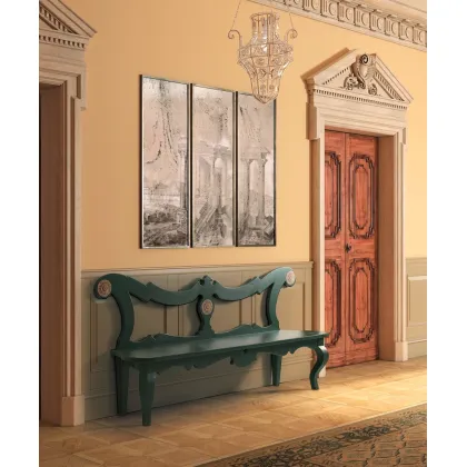 Zdjęcie Włoska ławka z zaokrąglonymi nogami w stylu Art Nouveau