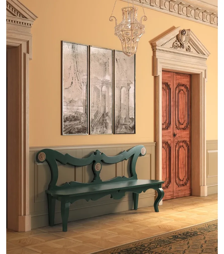 obrazek 1 Włoska ławka z zaokrąglonymi nogami w stylu Art Nouveau