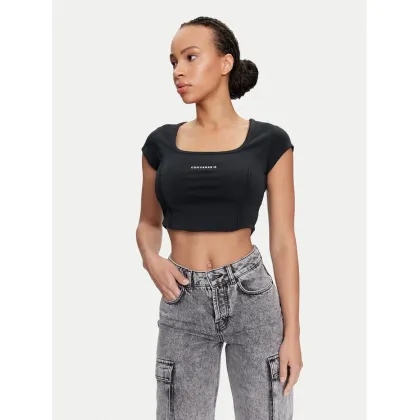 Zdjęcie Converse Top W Wordmark Corset Top 10026506-A01 Czarny Slim Fit