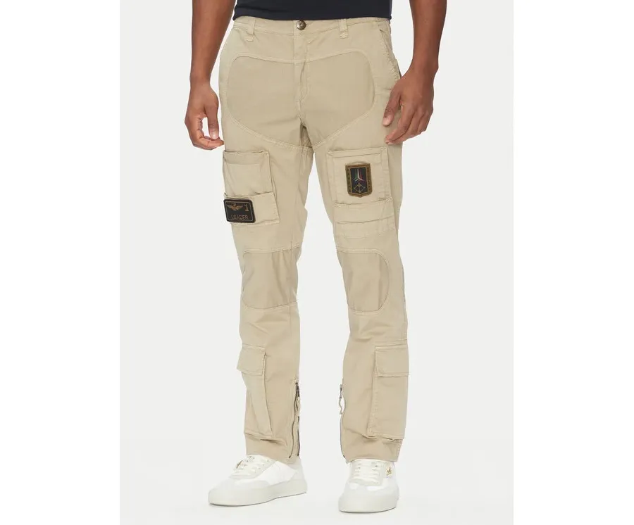 obrazek 1 Aeronautica Militare Spodnie materiałowe 251PA1387CT1493 Beżowy Regular Fit
